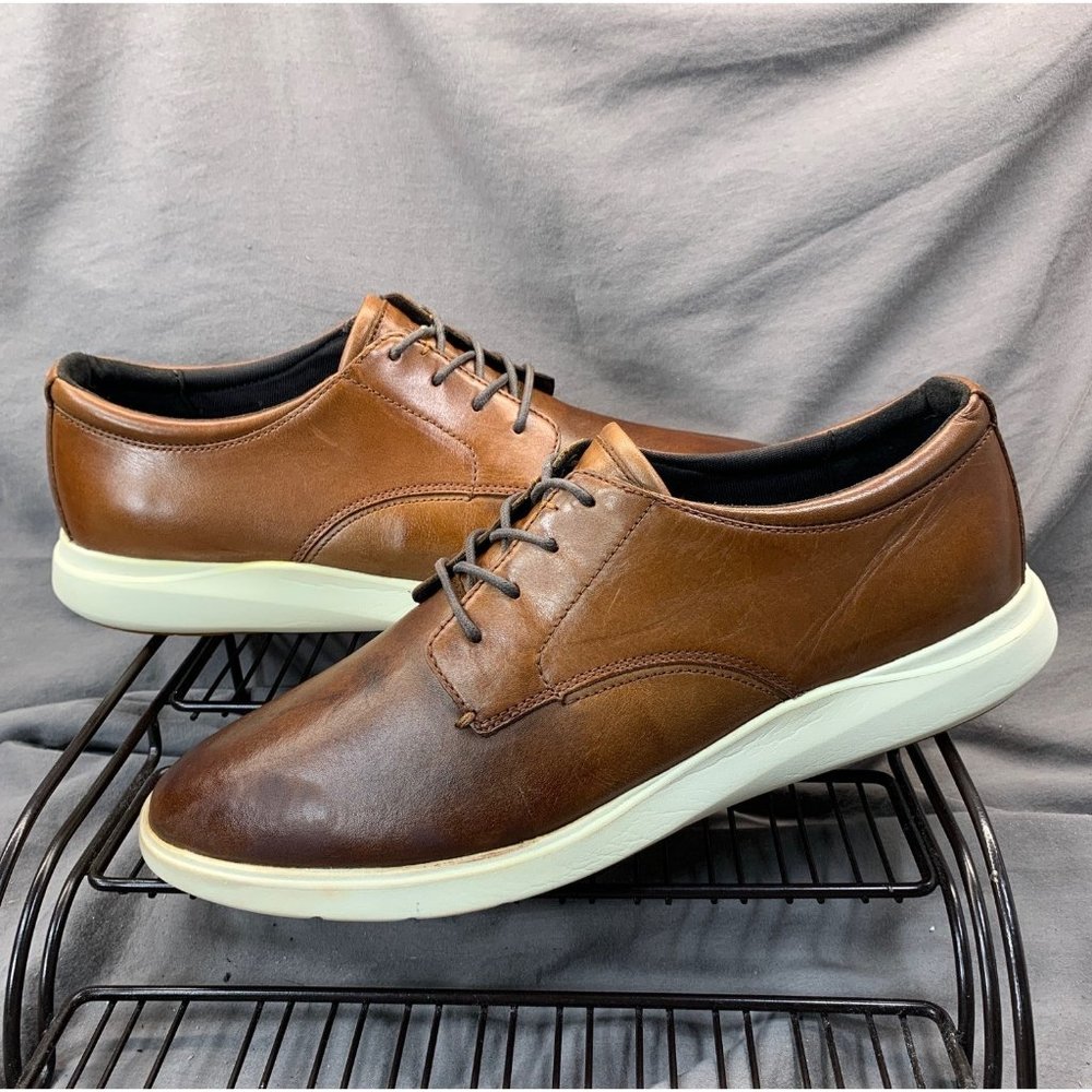 Men's Casual Brown Leather Lace-Up Sneakers